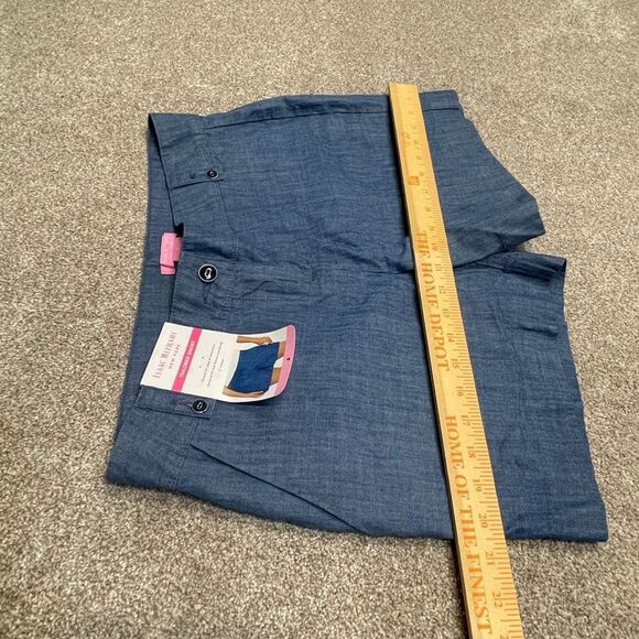 Isaac mizrahi womens tailored shorts sz 6 high rise chambray denim shorts nwt - Picture 8 of 12